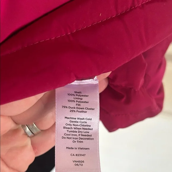 NWT Talbots Bold burgundy 3x duck down Outerwear  C - Picture 6 of 6